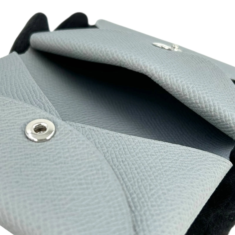 Hermès Calvi Duo Green Pantan Compact Wallet Card Case K Stamp (Made in 2025) - Blue Gray 