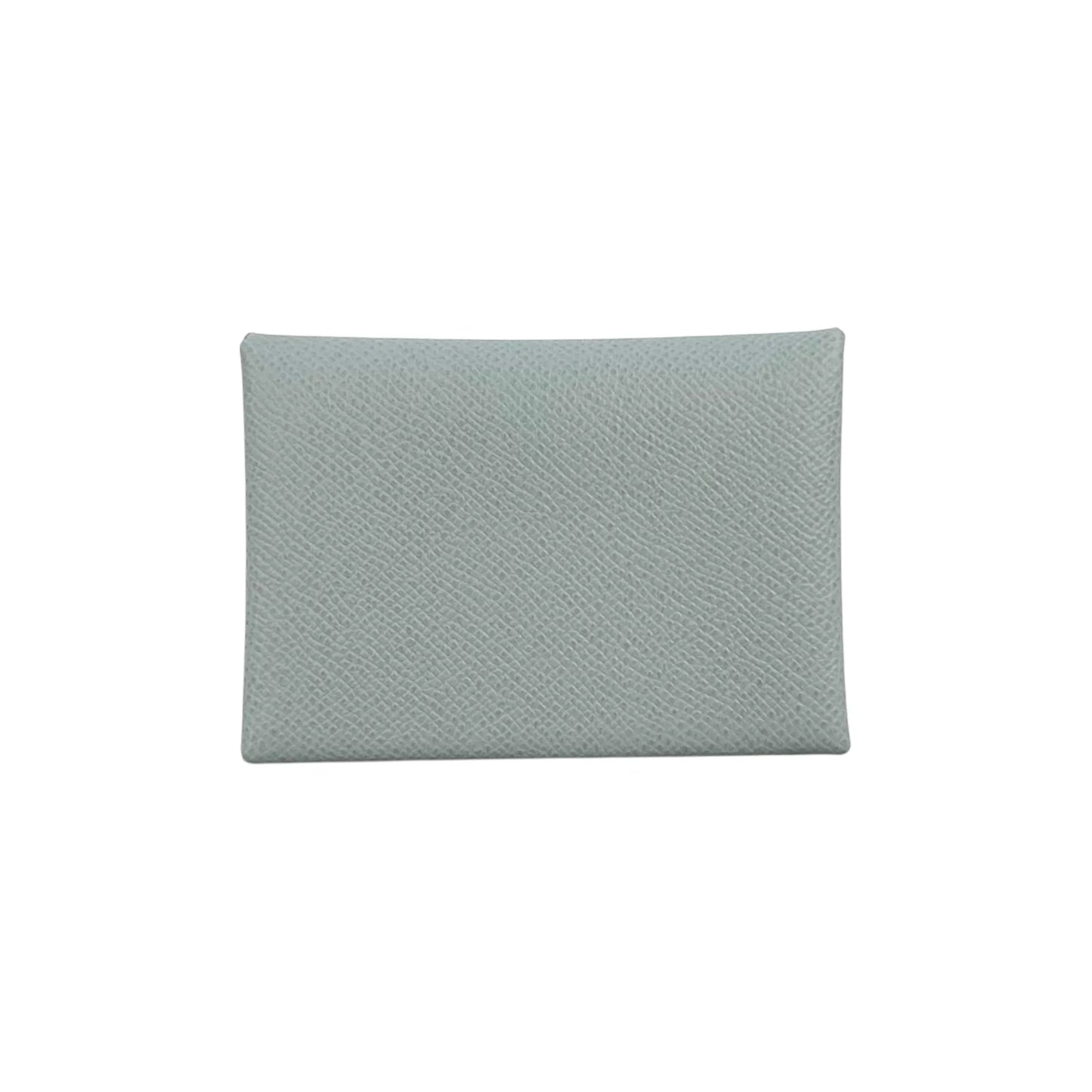 Hermès Calvi Duo Green Pantan Compact Wallet Card Case K Stamp (Made in 2025) - Blue Gray 