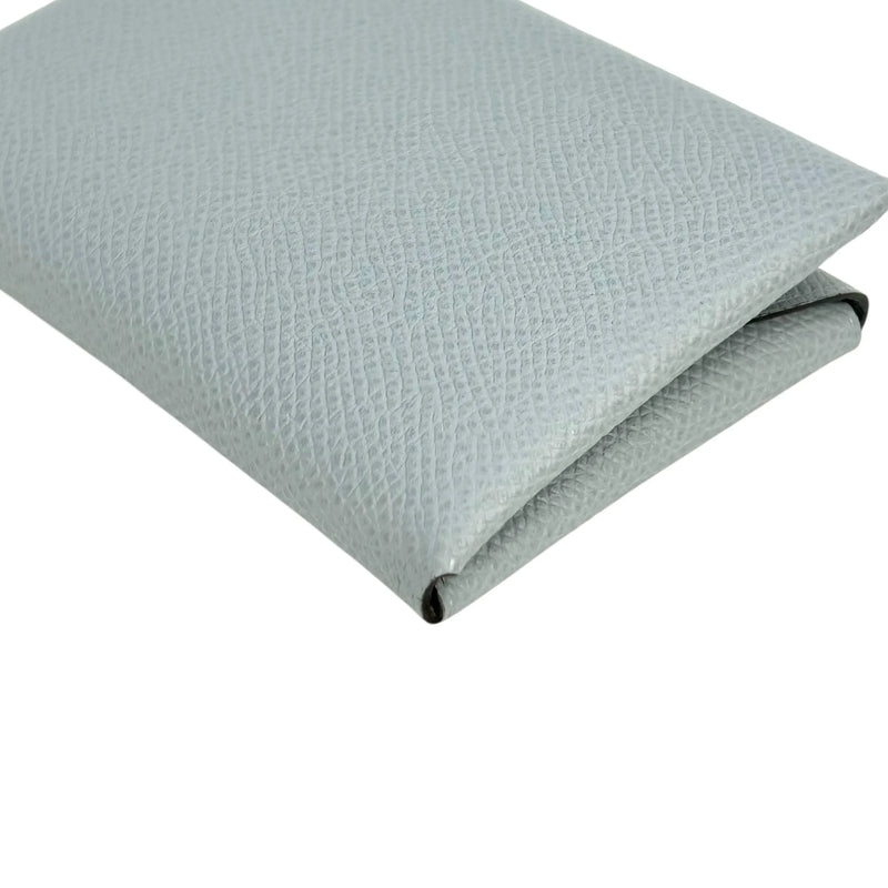 Hermès Calvi Duo Green Pantan Compact Wallet Card Case K Stamp (Made in 2025) - Blue Gray 