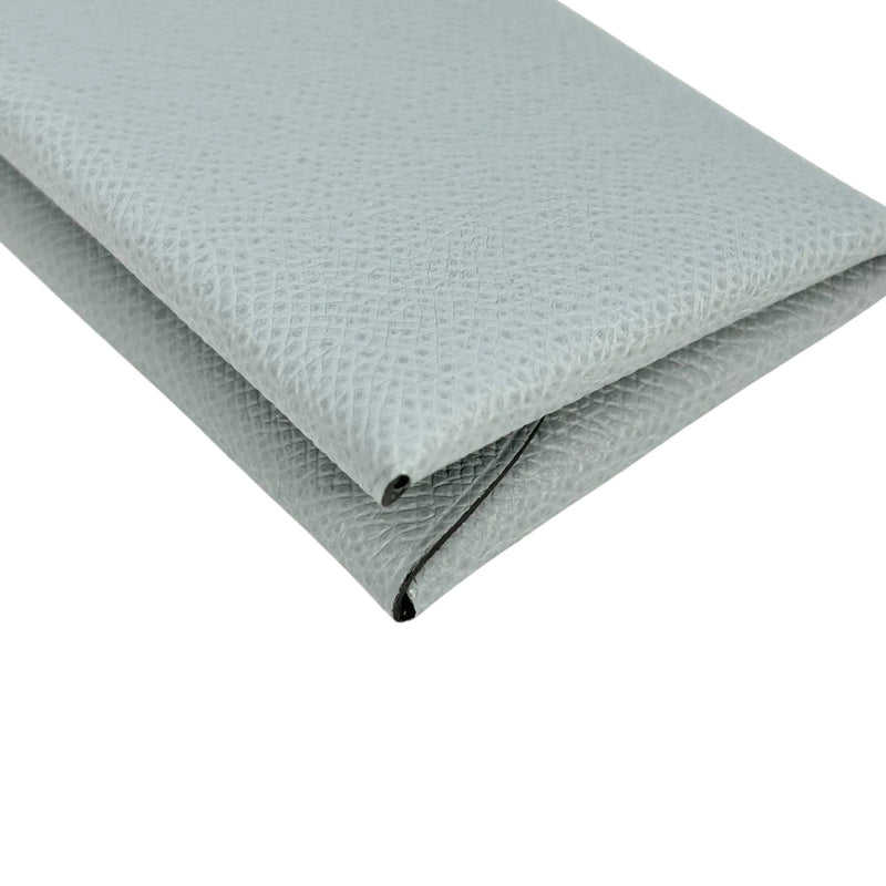 Hermès Calvi Duo Green Pantan Compact Wallet Card Case K Stamp (Made in 2025) - Blue Gray 