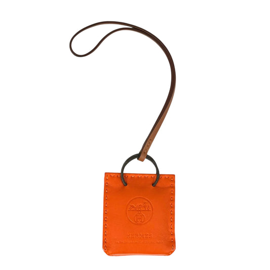 Hermès Sac Orange Charm Keychain with Y Stamp (2020) - Orange 