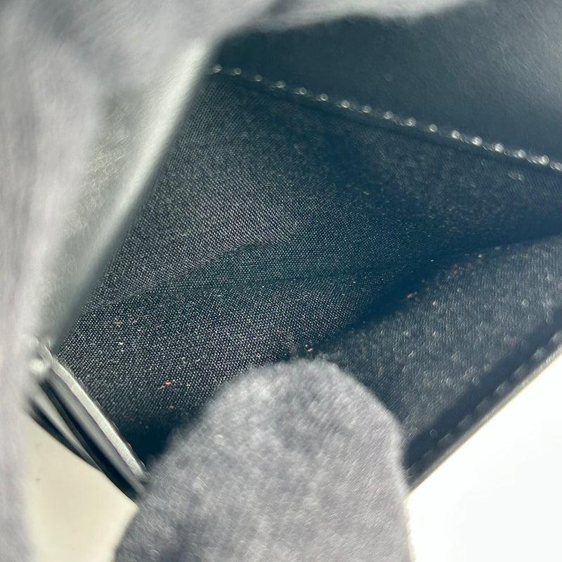 CELINE トリオンフ エンボス カーフスキン コンパクトウォレット - ブラック