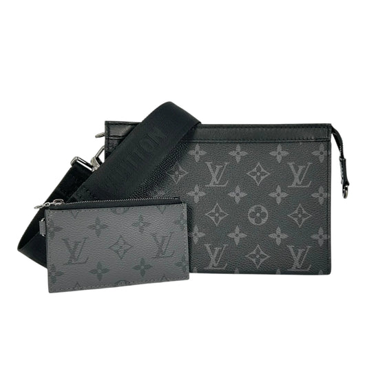 Louis Vuitton Gaston Wearable Wallet Monogram Eclipse Canvas Shoulder Bag - Black 