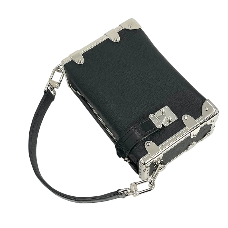 Louis Vuitton カーフレザー サイドトランクPM シルバー金具 ハンドバッグ ショルダーバッグ - ブラック