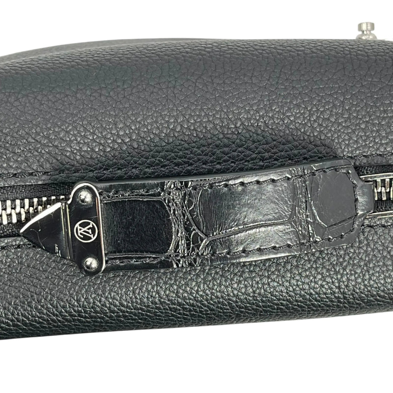 Louis Vuitton カーフレザー サイドトランクPM シルバー金具 ハンドバッグ ショルダーバッグ - ブラック