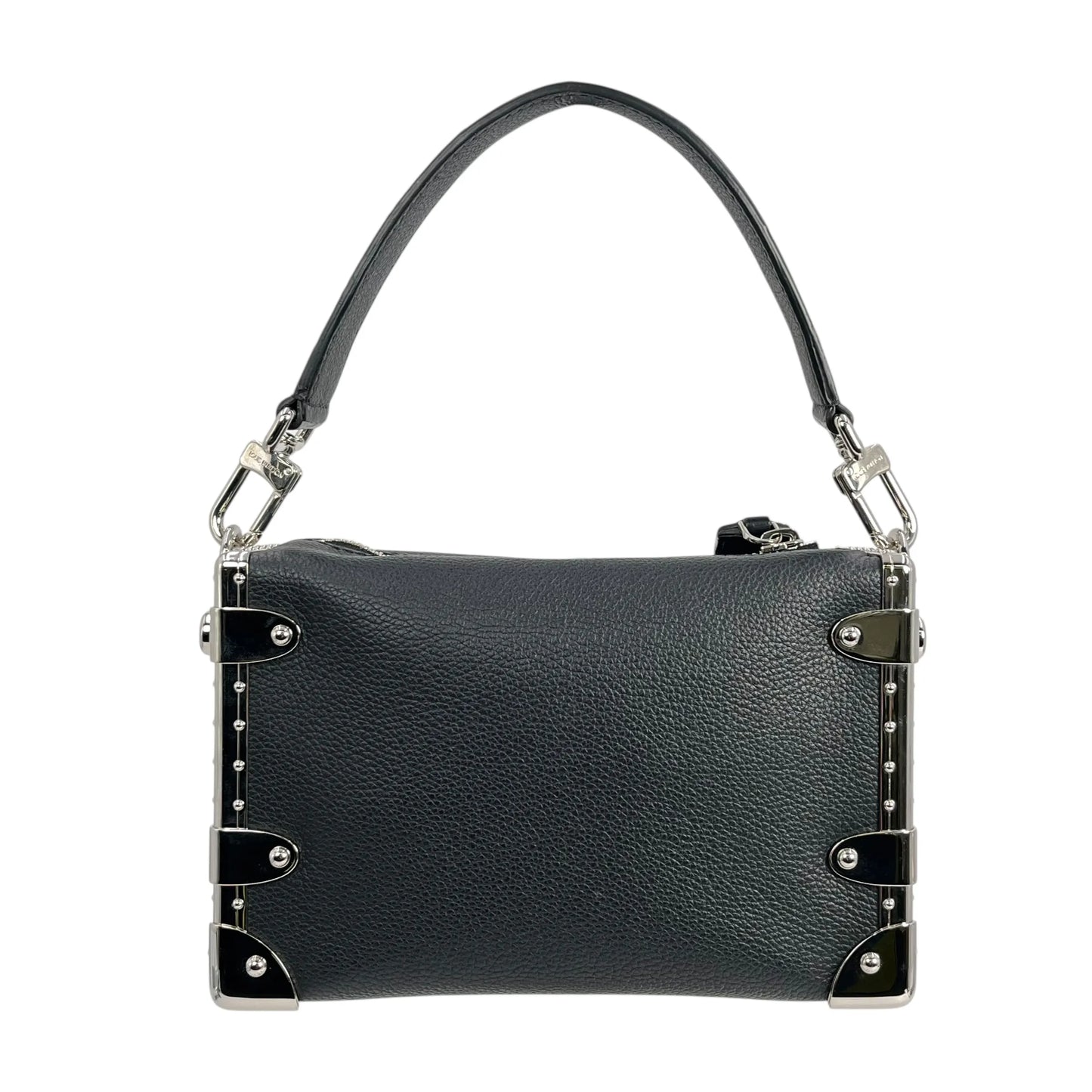 Louis Vuitton カーフレザー サイドトランクPM シルバー金具 ハンドバッグ ショルダーバッグ - ブラック