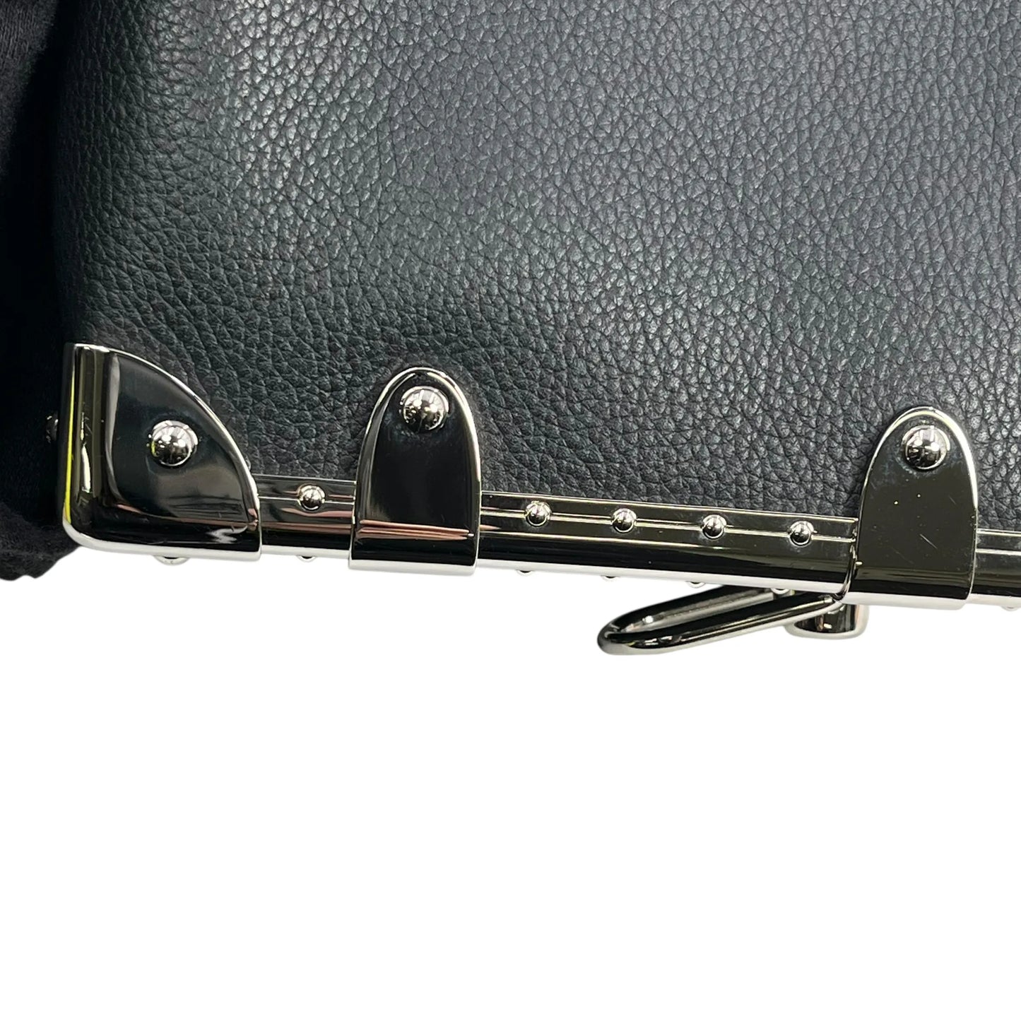 Louis Vuitton カーフレザー サイドトランクPM シルバー金具 ハンドバッグ ショルダーバッグ - ブラック