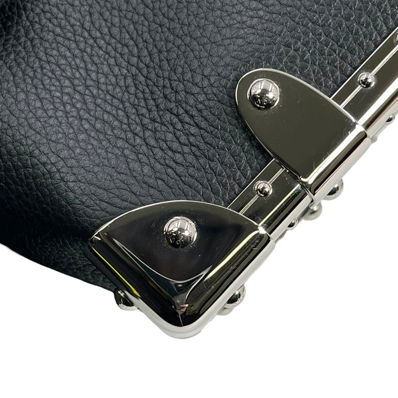 Louis Vuitton カーフレザー サイドトランクPM シルバー金具 ハンドバッグ ショルダーバッグ - ブラック
