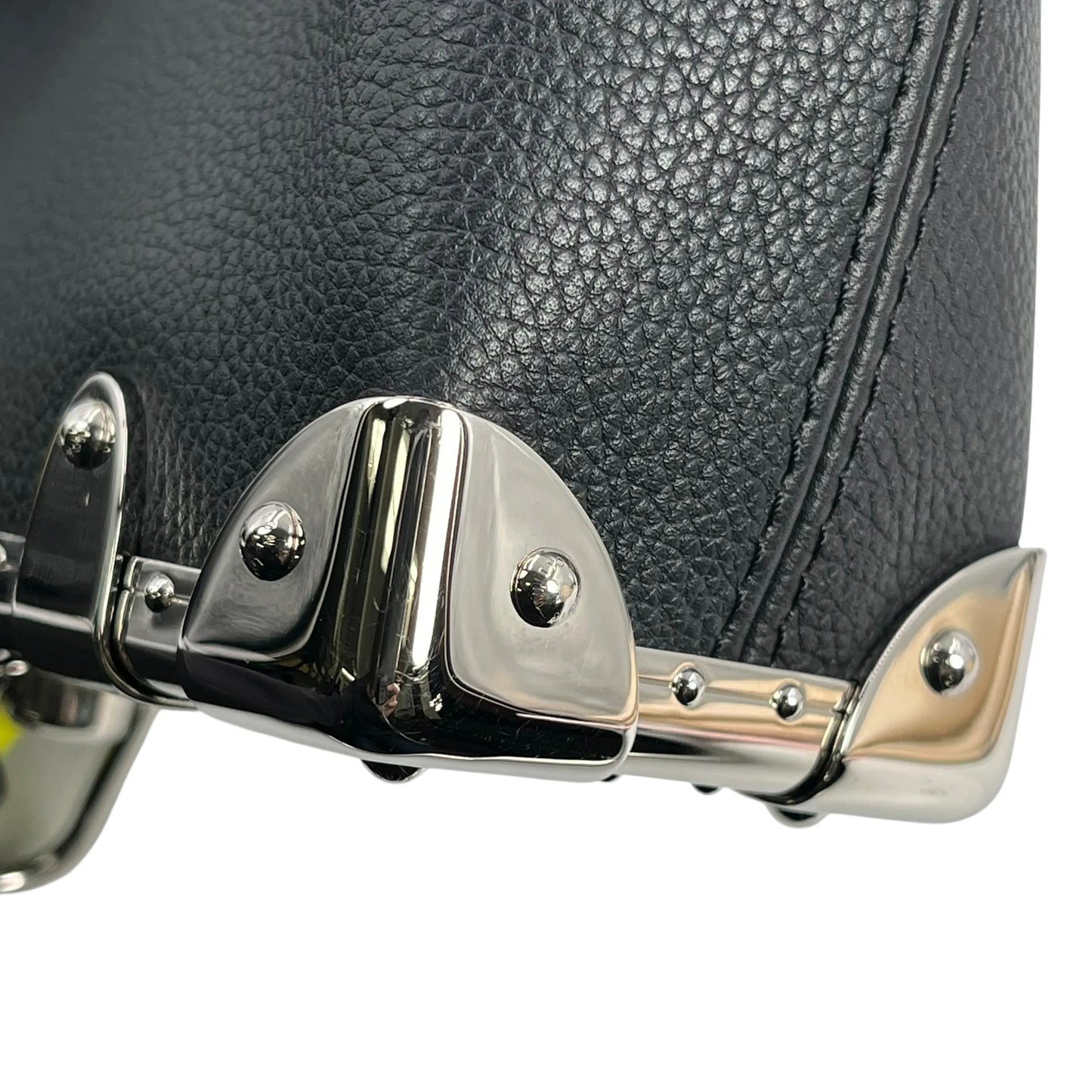 Louis Vuitton カーフレザー サイドトランクPM シルバー金具 ハンドバッグ ショルダーバッグ - ブラック