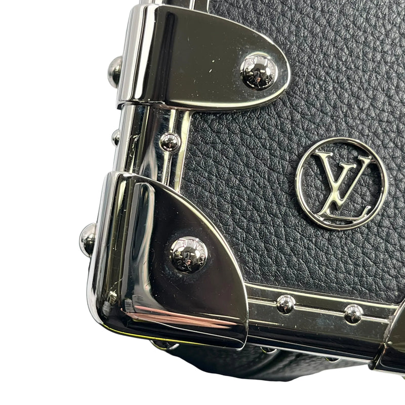 Louis Vuitton カーフレザー サイドトランクPM シルバー金具 ハンドバッグ ショルダーバッグ - ブラック