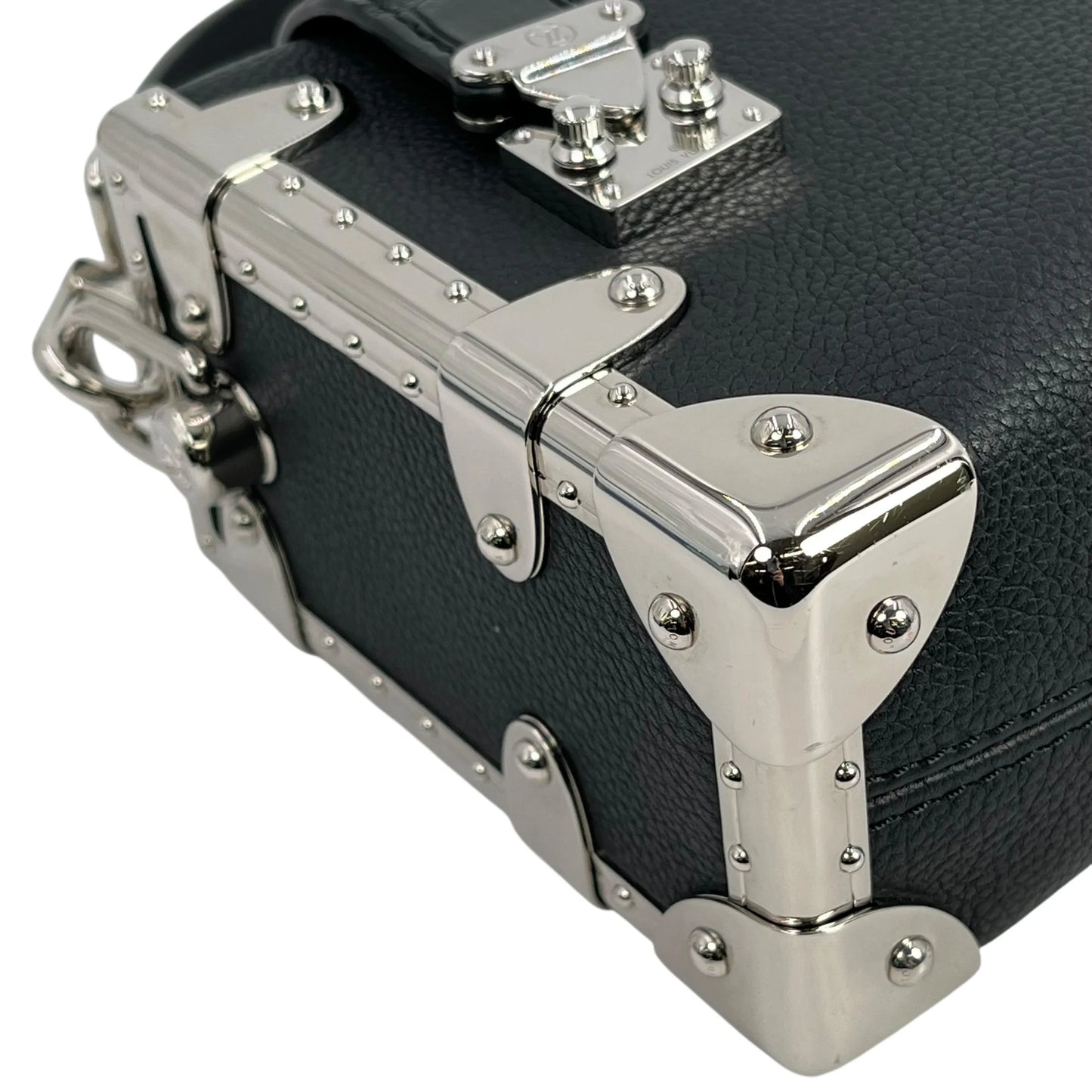 Louis Vuitton カーフレザー サイドトランクPM シルバー金具 ハンドバッグ ショルダーバッグ - ブラック