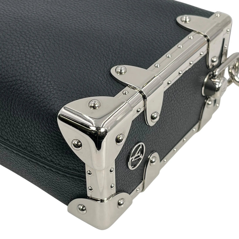 Louis Vuitton カーフレザー サイドトランクPM シルバー金具 ハンドバッグ ショルダーバッグ - ブラック
