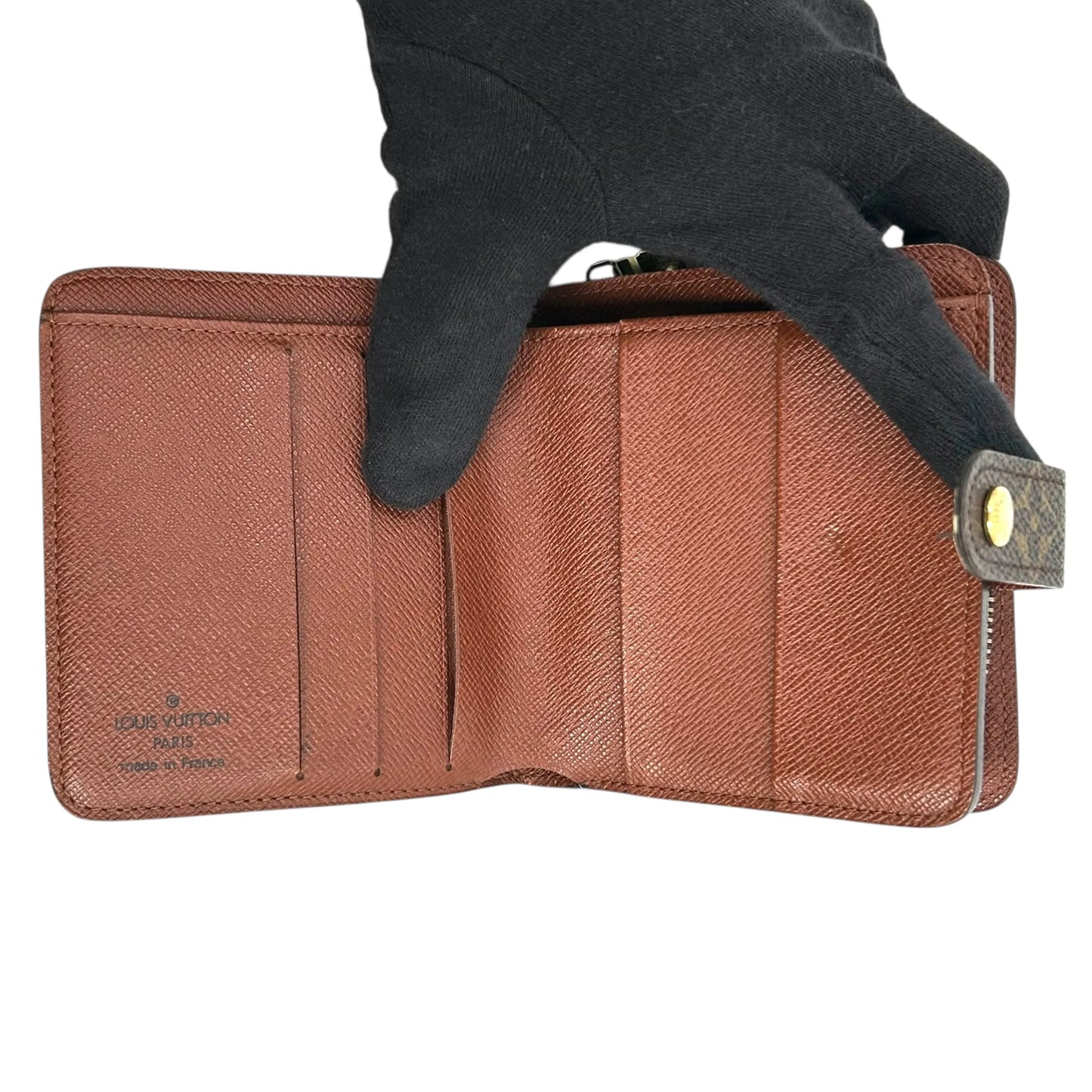 Louis Vuitton モノグラム キャンバス コンパクト ジップ 二つ折り財布 コンパクトウォレット - ブラウン