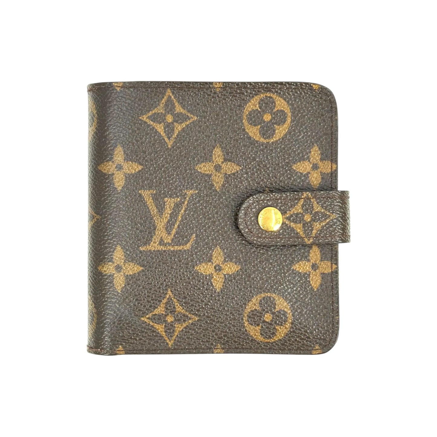 Louis Vuitton モノグラム キャンバス コンパクト ジップ 二つ折り財布 コンパクトウォレット - ブラウン