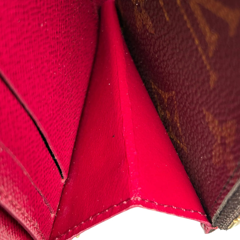 Louis Vuitton モノグラム キャンバス ポルトフォイユ クレマンス フューシャ 長財布 ロングウォレット - ブラウン