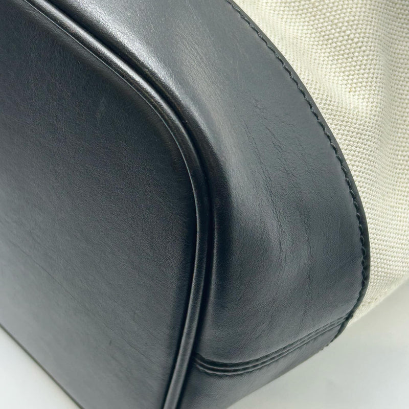 BALENCIAGA Canvas Navy Tote Bag - Cream Black