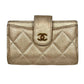 CHANEL Matelasse Caviar Skin Metallic Bi-fold wallet
