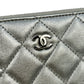 CHANEL Matlass Round Zipper Cocomark Silver