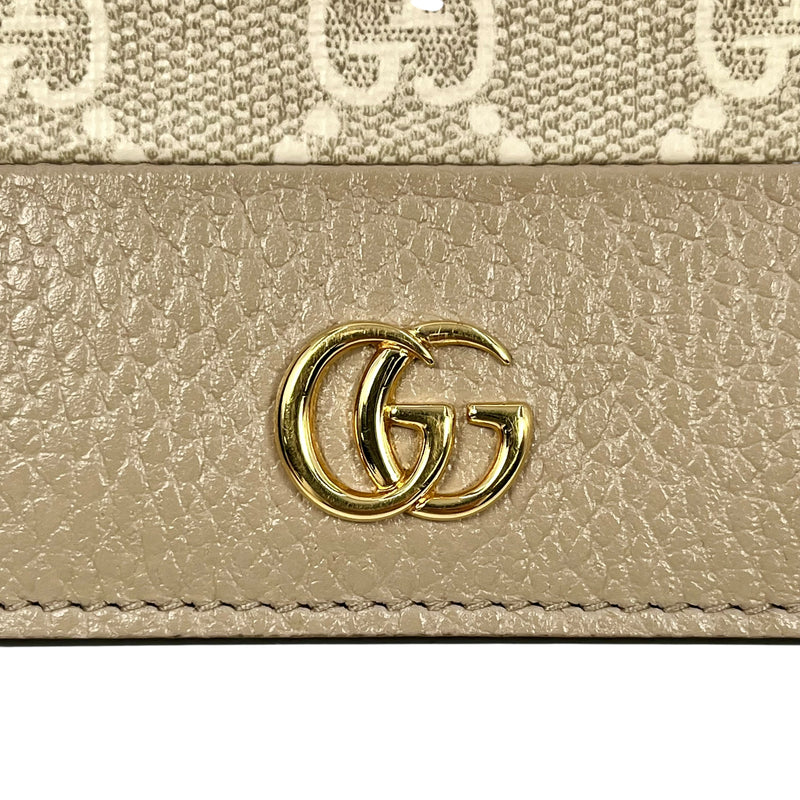 GUCCI GG Marmont Compact Wallet - Beige