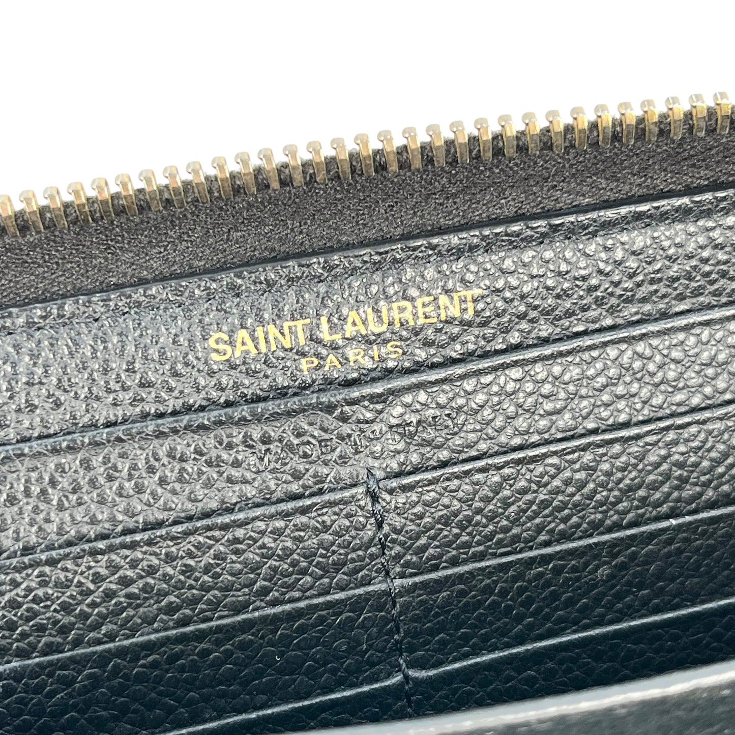 Saint Laurent YSL logo leather Round zip wallet