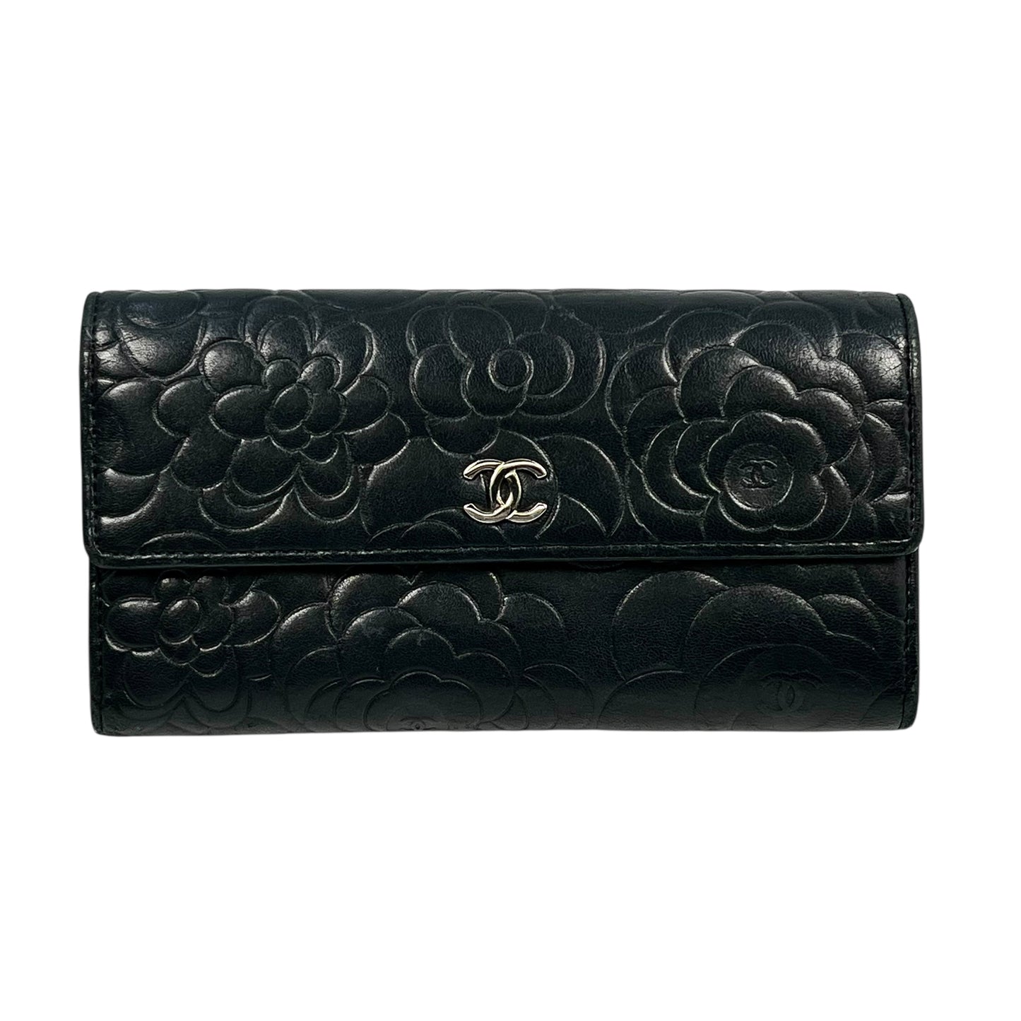 CHANEL Cocomark Camellia long wallet
