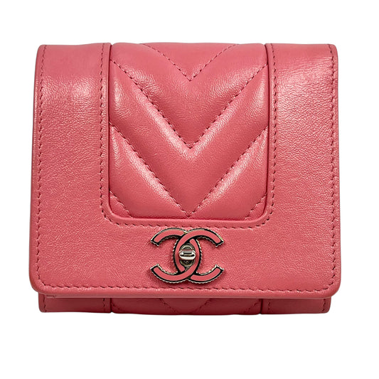 CHANEL Vstich Mademoiselle Tri-fold wallet