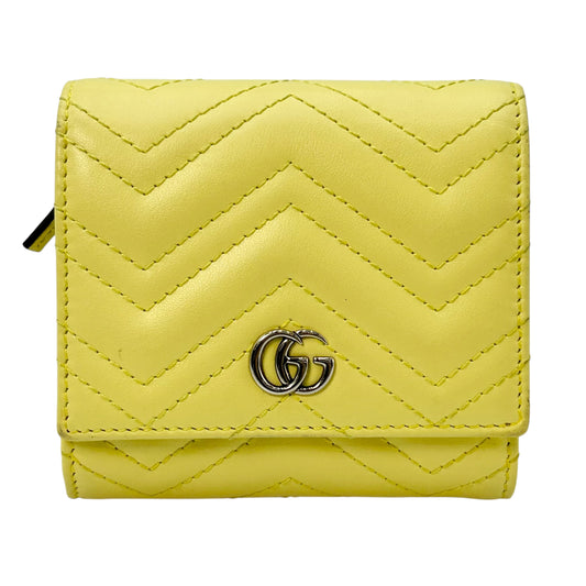 GUCCI GG Marmont Leather Compact Wallet - Yellow