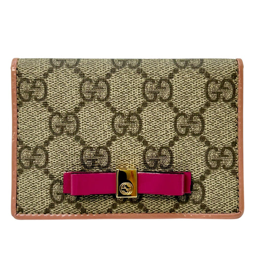 GUCCI GG Supreme Ribbon Card Case