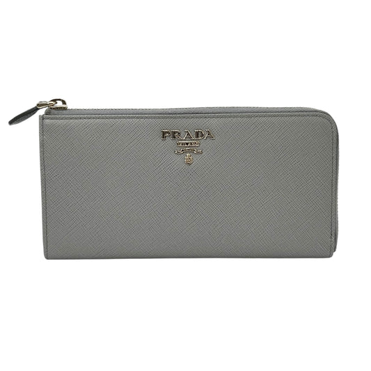 PRADA Saffiano Leather Metal Long Wallet