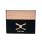 PRADA Saffiano Card Case - Pink × Black