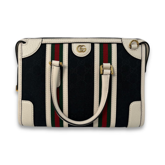 GUCCI GG Canvas Leather Handle Bag