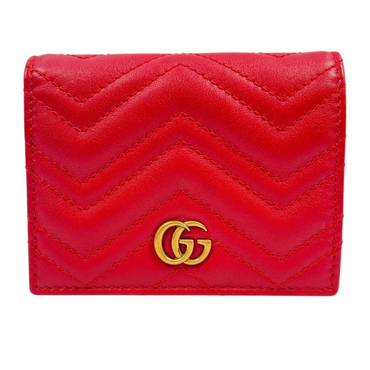 GUCCI GG Marmont Compact Wallet - Red