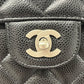 CHANEL Caviar Skin Matelasse Chain Shoulder Bag - Black
