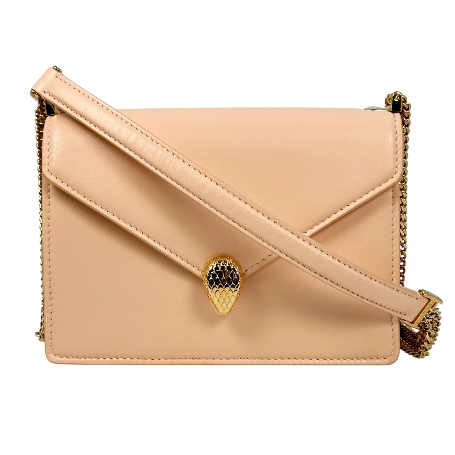 BVLGARI Serpenti Forever Chain Shoulder Bag - Pink Beige 