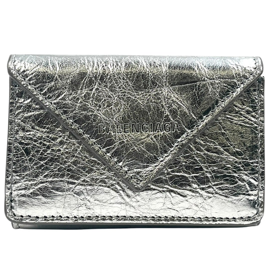 BALENCIAGA Papier Miini Compact Wallet - Silver