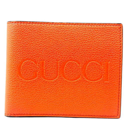 GUCCI GG Logo Embossed Compact Wallet - Orange