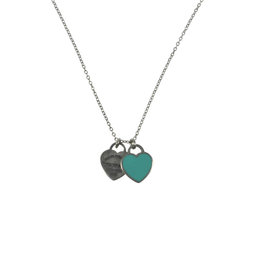 Tiffany Return To Tiffany Double Heart Tag Pendant Necklace