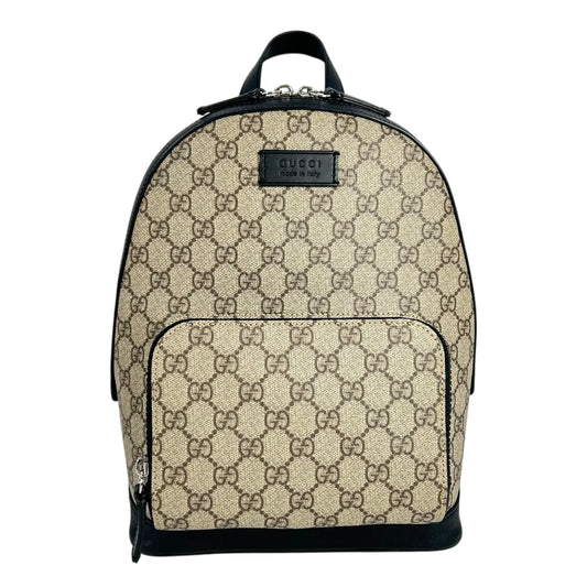 GUCCI GG Supreme Canvas Small Backpack - Beige Black