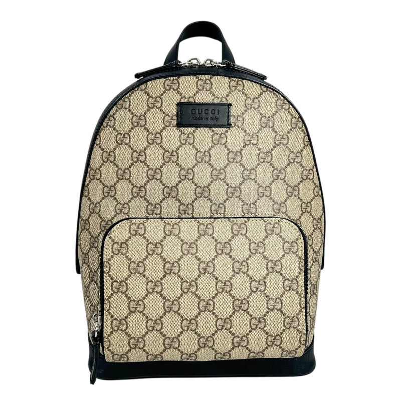 GUCCI GG Supreme Canvas Small Backpack - Beige Black