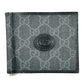 GUCCI Interloking G GG Supreme Money Clip Compact Wallet - Black