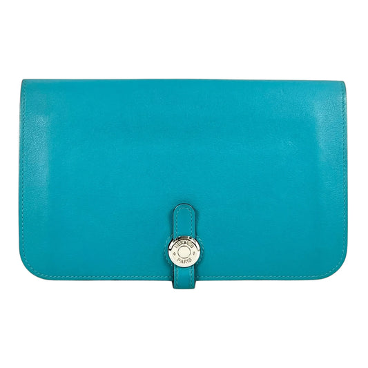 Hermes Dogon GM Bi-Fold Long Wallet - Turquoise