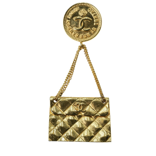 CHANEL Materasse CC Logo Brooch 25 - Gold Plated