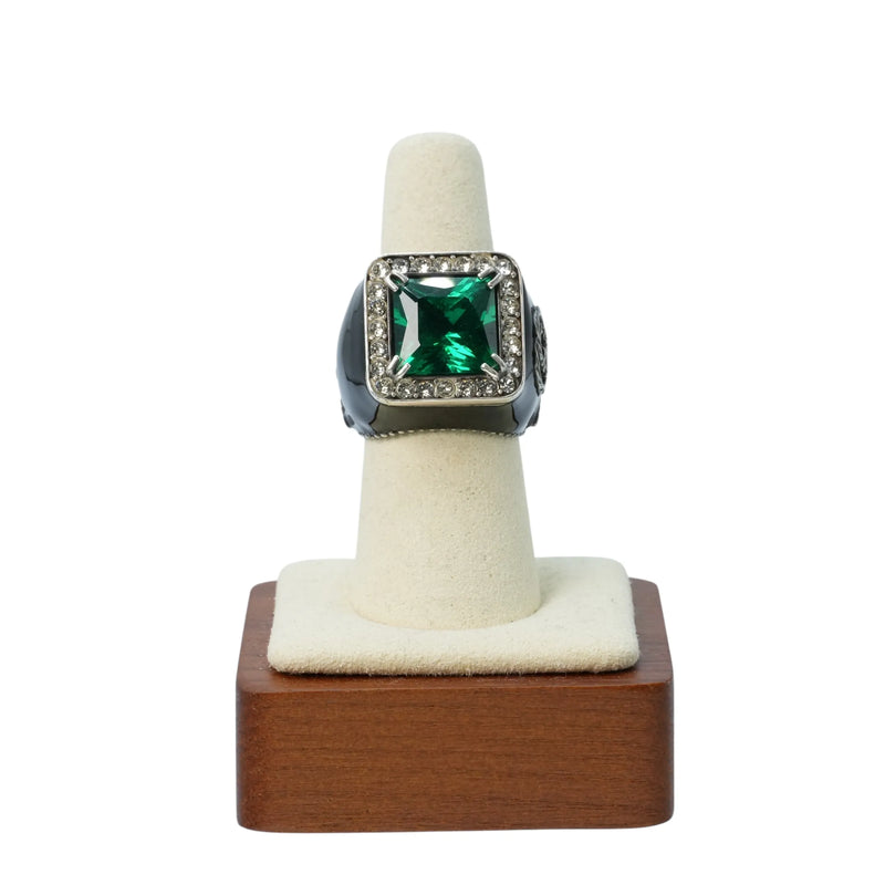 GUCCI Crystal GG Logo Ring - Silver 925