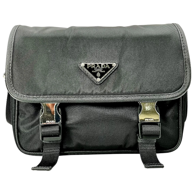 PRADA Re-Nylon Shoulder Bag with Pouch - Black