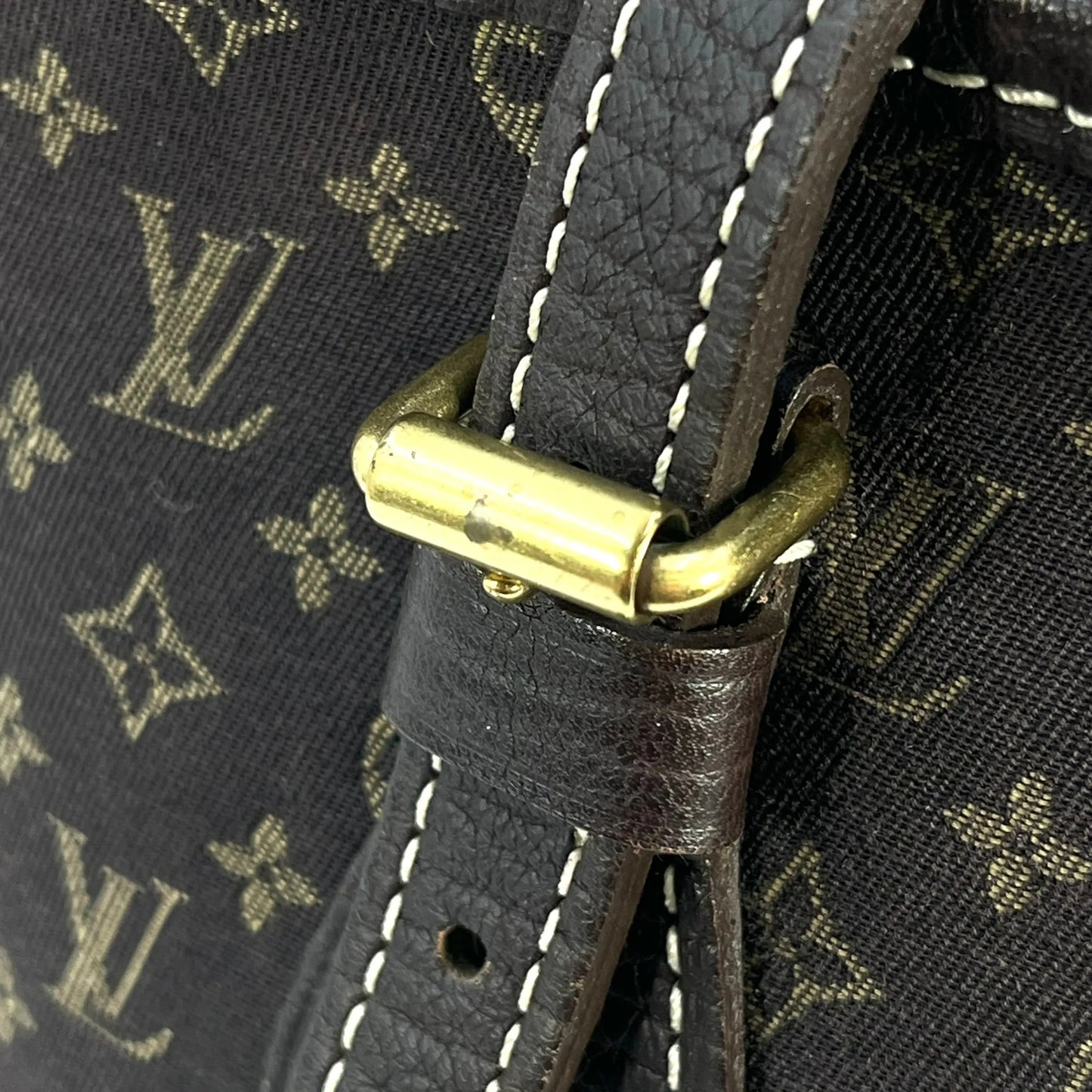 Louis Vuitton Monogram Mini Lin Bucket Bag Hand Bag - Darkbrown