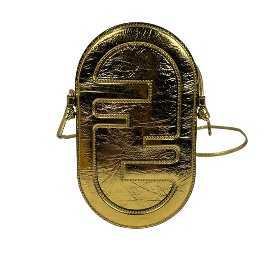 FENDI Leather Shoulder Phone Case Shoulder Bag - Gold