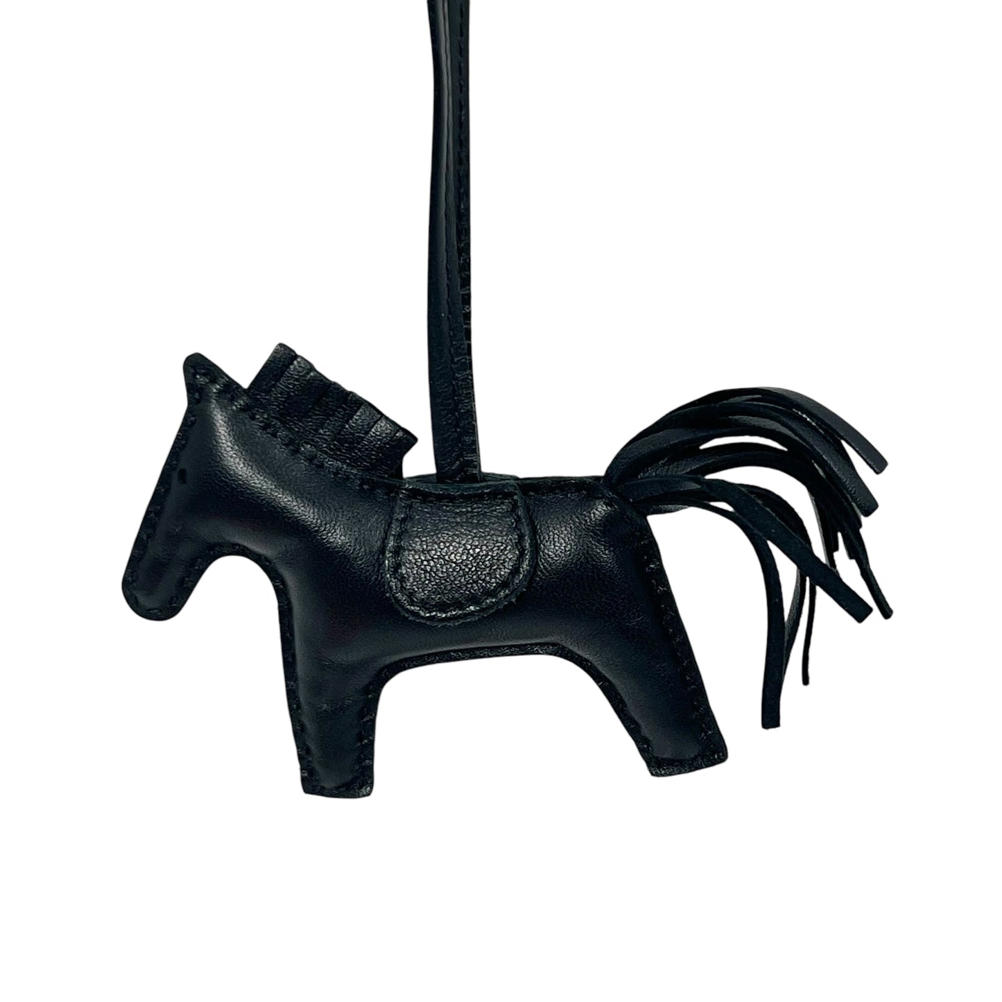 HERMES Rodeo Horse Bag Charm PM Black