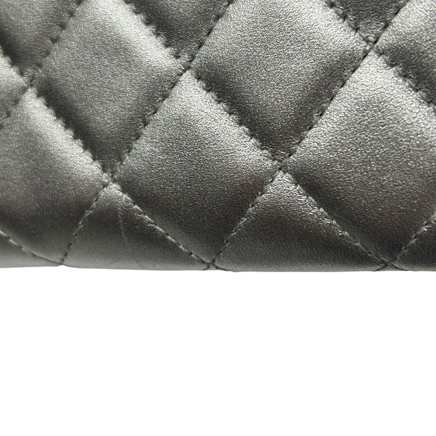 CHANEL Matlass Round Zipper Cocomark Silver