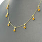 Diamond and Peridot Stones Necklace Yellow Gold