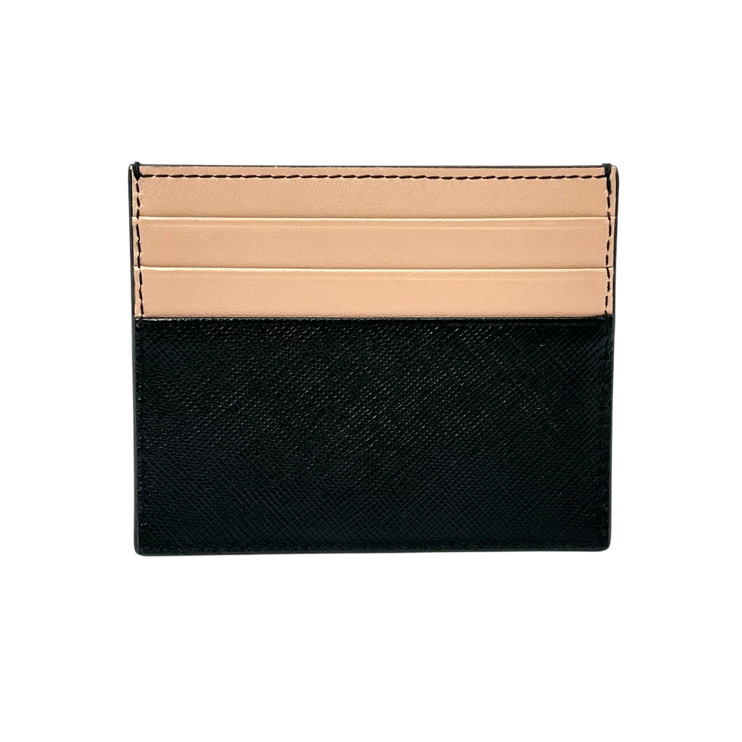 PRADA Saffiano Card Case - Pink × Black